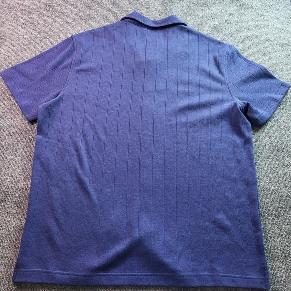 Christian Lacroix Men's Purple Striped Short Sleeve Button Up Shirt Size L - Picture 7 of 8